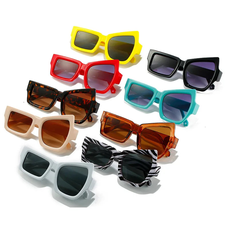 Fun Exaggerated Abstract Punk UV400 Protection Square Unisex Sunglasses