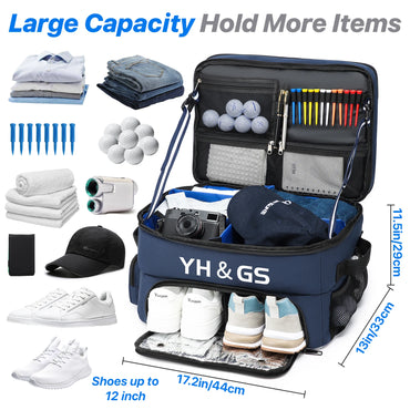 Golf Trunk Organizer - Collapsible Golf Shoe Bag with Separate Ventilated Compartment