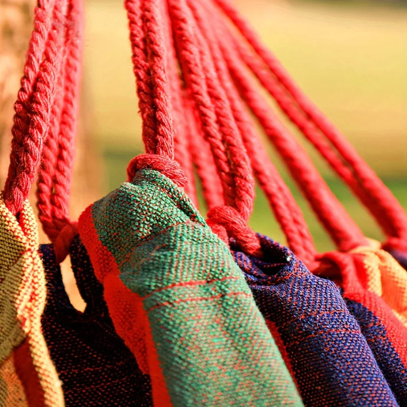 Colorful Outdoor Multi-Functional Hammock - Anti-Flip Design, Garden Leisure, Equipped with Tree-Friendly Straps