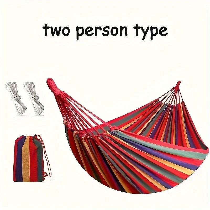Colorful Outdoor Multi-Functional Hammock - Anti-Flip Design, Garden Leisure, Equipped with Tree-Friendly Straps