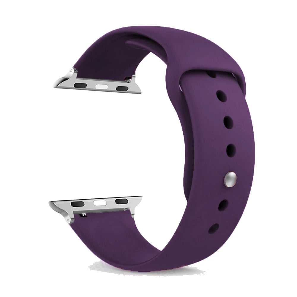 Silicone Apple Watch Bands 44mm 40mm 45mm 41mm 38mm 42mm iWatch series se 9 8 7 6 5 3 ultra 2 band 49mm