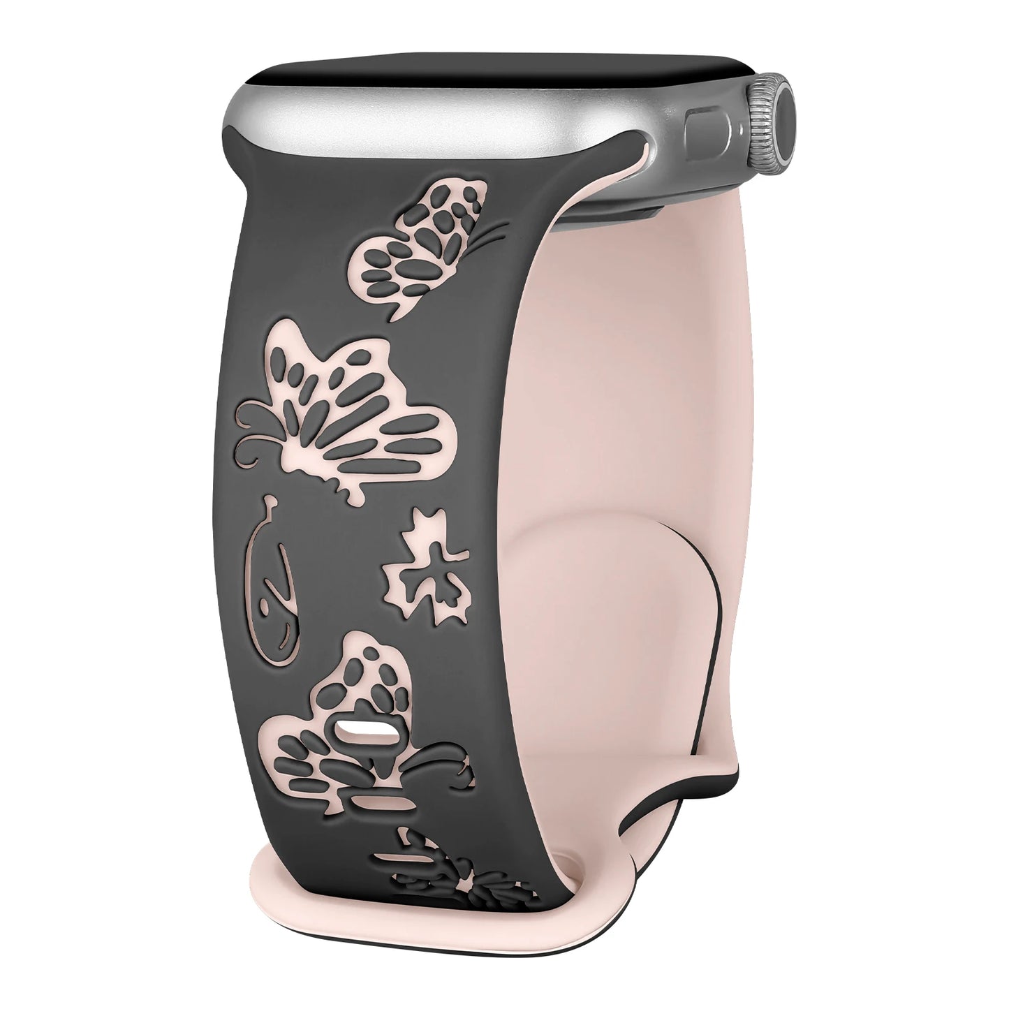 Engraved Silicone Strap For Apple Watch Band 41mm 45mm 40mm 44mm 49mm 38mm Series 9 8 7 6 5 4 3 SE Ultra 2