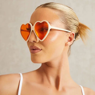 Fun Fashion Statement Vintage Heart Shaped Women's Sunglasses