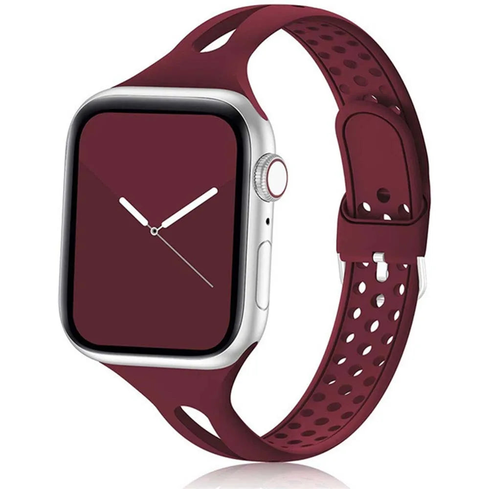 Slim Sports Band for Apple Watch 40mm 44mm 41mm 45mm 49mm 38mm 45 Silicone Watch series 8 5 se 6 7 3 Ultra