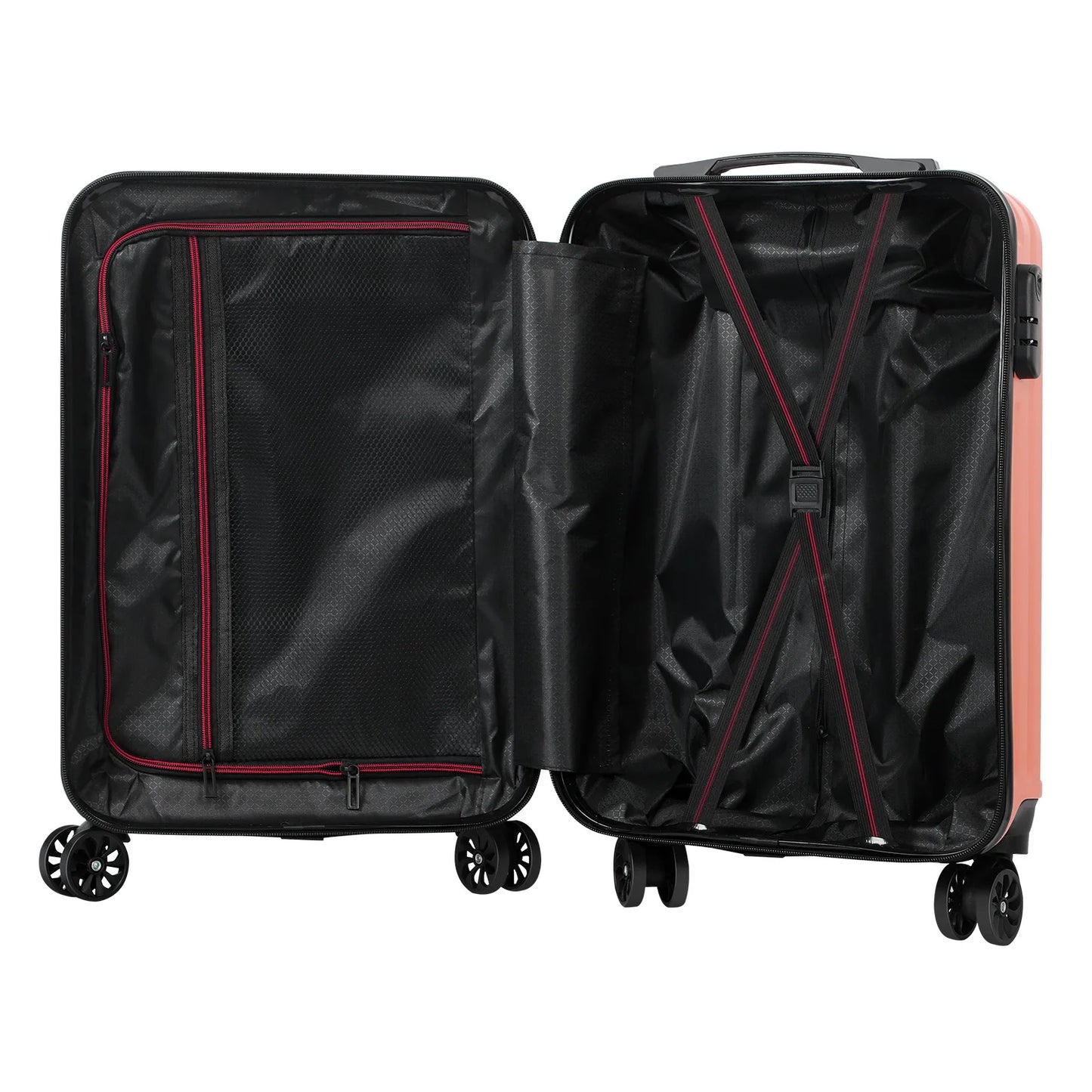 Sleek Stylish Carry-on Suitcase with 20" Handles, Spinner Wheels and TSA Lock