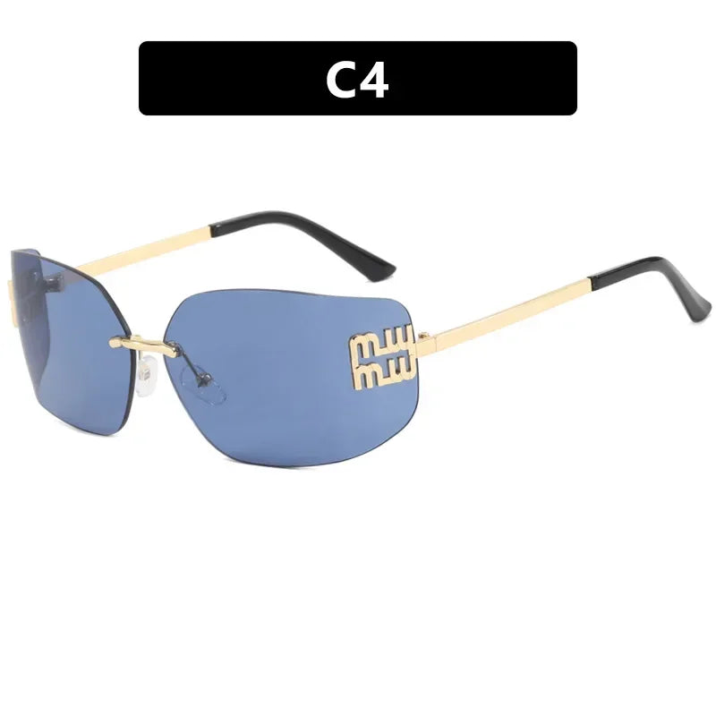Luxury Retro Frameless Design UV400 Protection Women's Fashion Sunglasses
