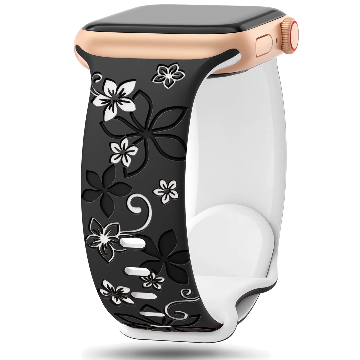 Engraved Apple Watch Band 40mm 41mm 45mm 44mm 49mm 38mm Silicone iwatch Series 9 8 7 6 5 4 SE Ultra 2