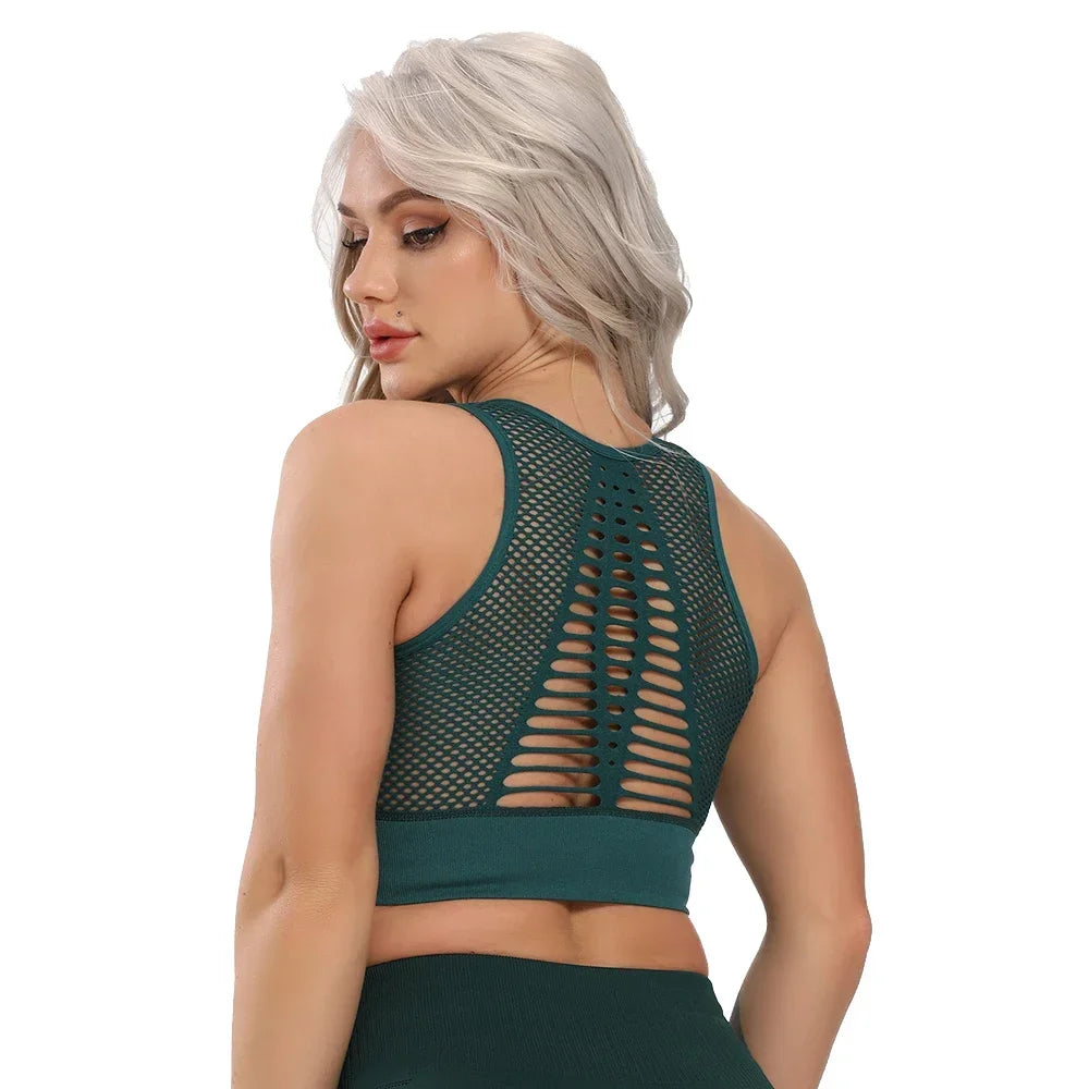 Sexy Hollow Out Back Women's Quick Dry Sports Crop Top