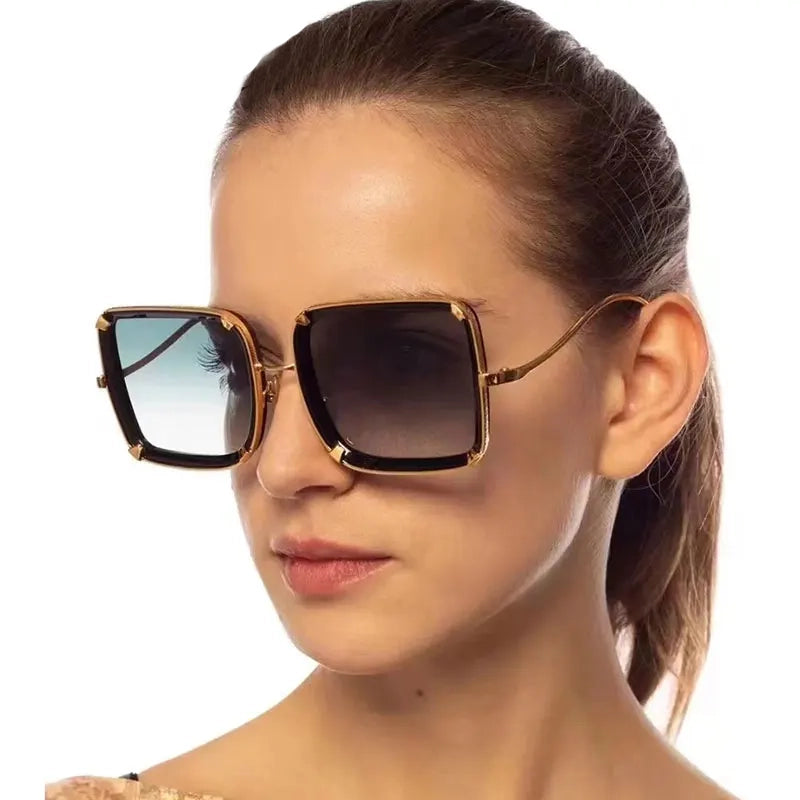 Luxury Punk Classic UV400 Protection Retro Square Sunglasses