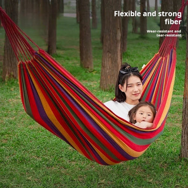 Colorful Outdoor Multi-Functional Hammock - Anti-Flip Design, Garden Leisure, Equipped with Tree-Friendly Straps