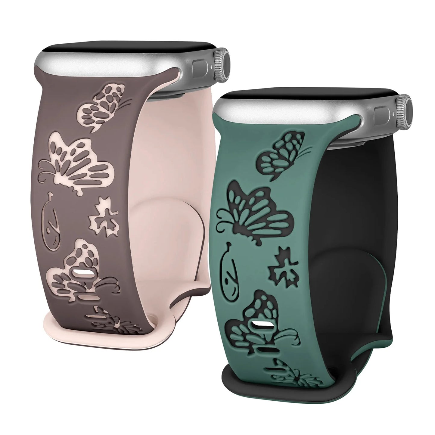 Engraved Silicone Strap For Apple Watch Band 41mm 45mm 40mm 44mm 49mm 38mm Series 9 8 7 6 5 4 3 SE Ultra 2