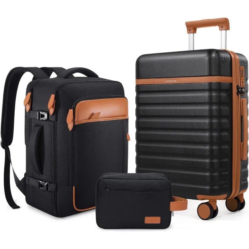 Sleek 3 Pcs Carry On Luggage Sets 3 with Spinner Wheels and TSA Lock