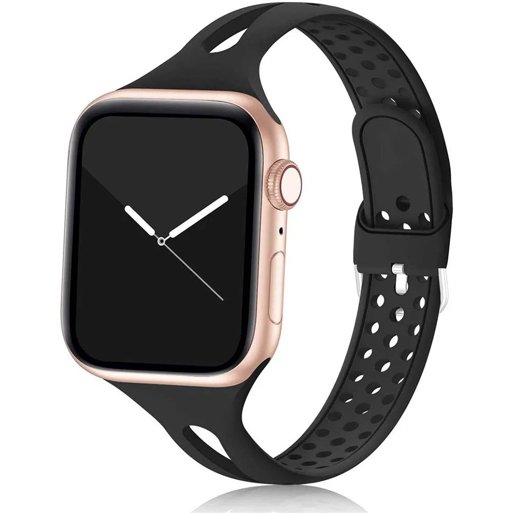 Slim Sports Band for Apple Watch 40mm 44mm 41mm 45mm 49mm 38mm 45 Silicone Watch series 8 5 se 6 7 3 Ultra