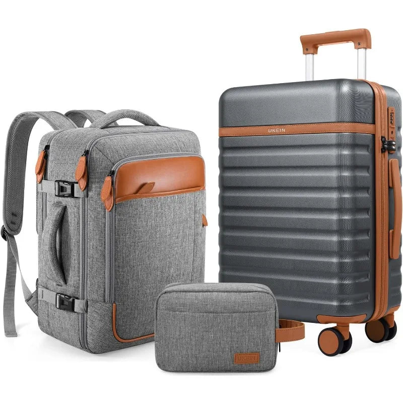Sleek 3 Pcs Carry On Luggage Sets 3 with Spinner Wheels and TSA Lock