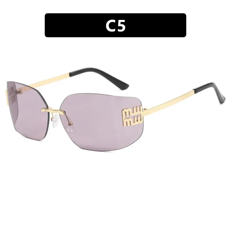 Luxury Retro Frameless Design UV400 Protection Women's Fashion Sunglasses