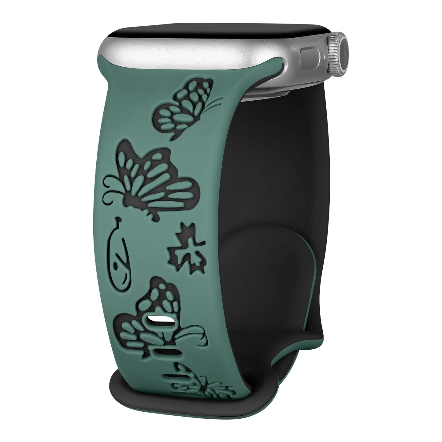 Engraved Silicone Strap For Apple Watch Band 41mm 45mm 40mm 44mm 49mm 38mm Series 9 8 7 6 5 4 3 SE Ultra 2