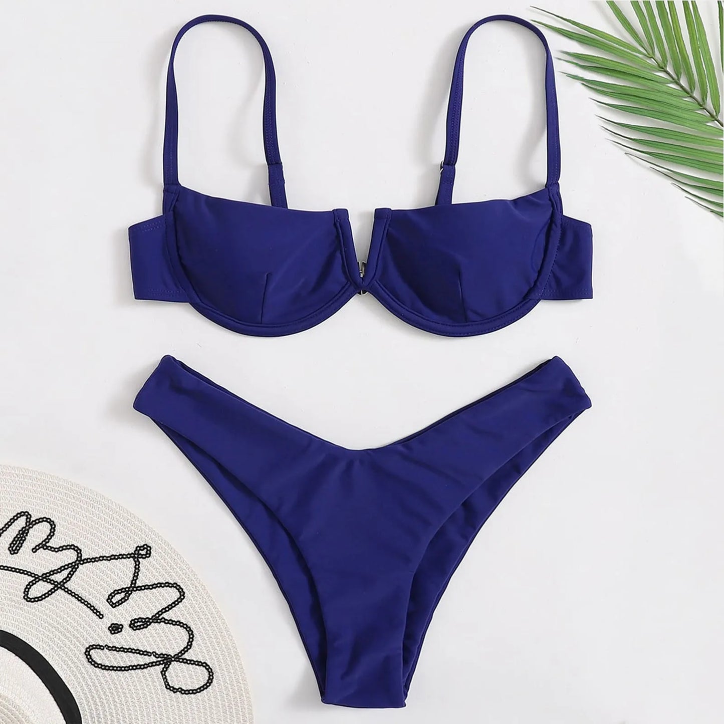 Sexy Navy Blue Push Up Women's Bikini Swimsuit
