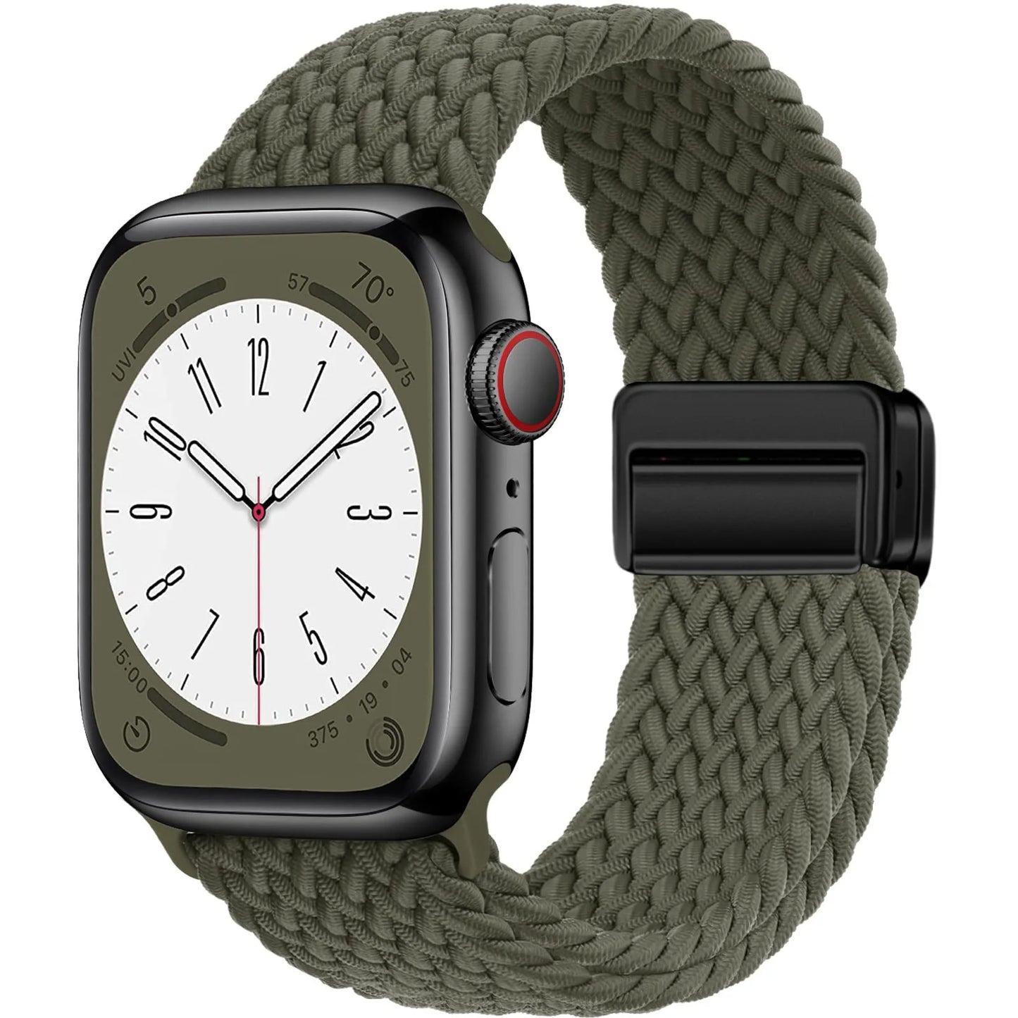 Nylon Braided Apple Watch Band 44mm 40mm 45mm 49mm 41mm 38mm Magnetic Buckle iWatch series se 7 3 5 6 8 Ultra