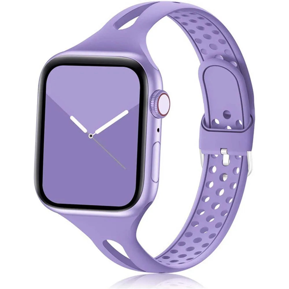 Slim Sports Band for Apple Watch 40mm 44mm 41mm 45mm 49mm 38mm 45 Silicone Watch series 8 5 se 6 7 3 Ultra