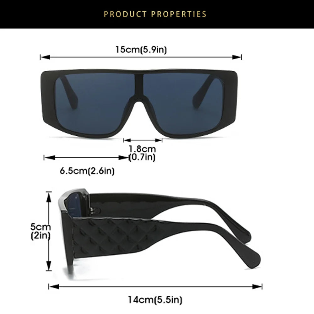 Stylish Luxury Square Large Frame Retro UV400 Protection Women's Sunglasses