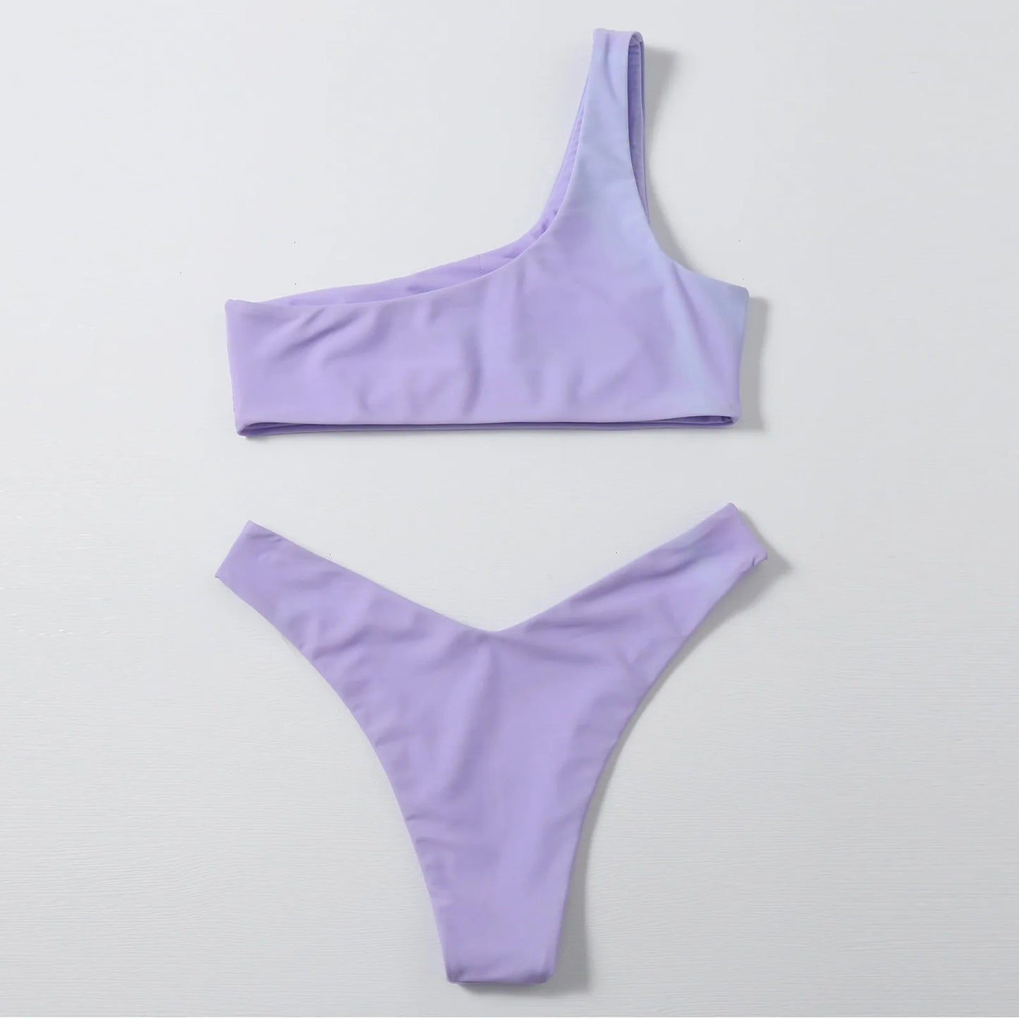 Sexy One Shoulder Split Hollow Out Women's Bikini Swimsuit