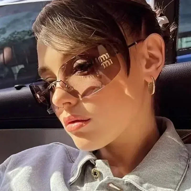 Luxury Retro Frameless Design UV400 Protection Women's Fashion Sunglasses