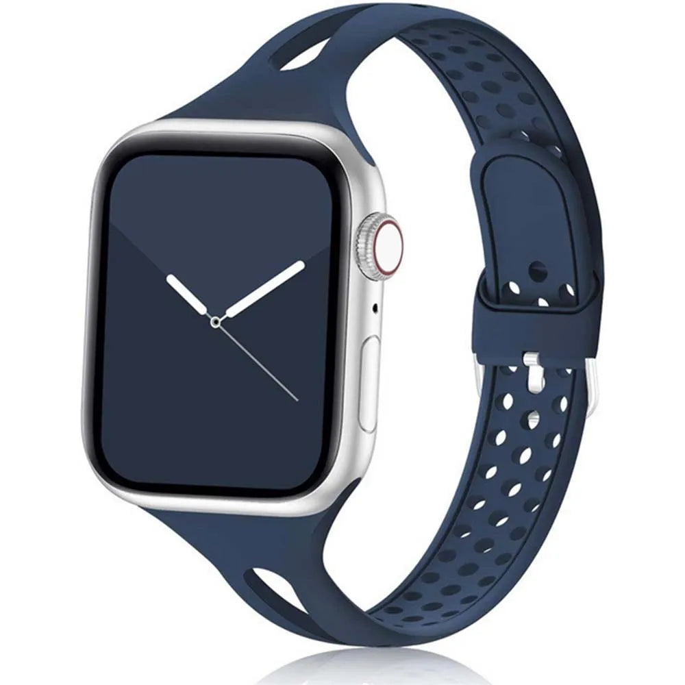 Slim Sports Band for Apple Watch 40mm 44mm 41mm 45mm 49mm 38mm 45 Silicone Watch series 8 5 se 6 7 3 Ultra