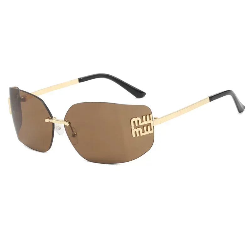 Luxury Retro Frameless Design UV400 Protection Women's Fashion Sunglasses