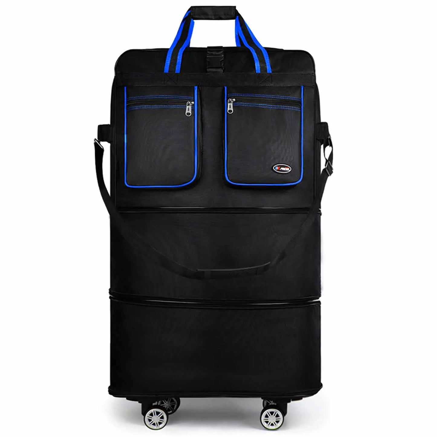 Foldable Expandable Suitcase Bag - Water-resistant Large Capacity Rolling Luggage Bag