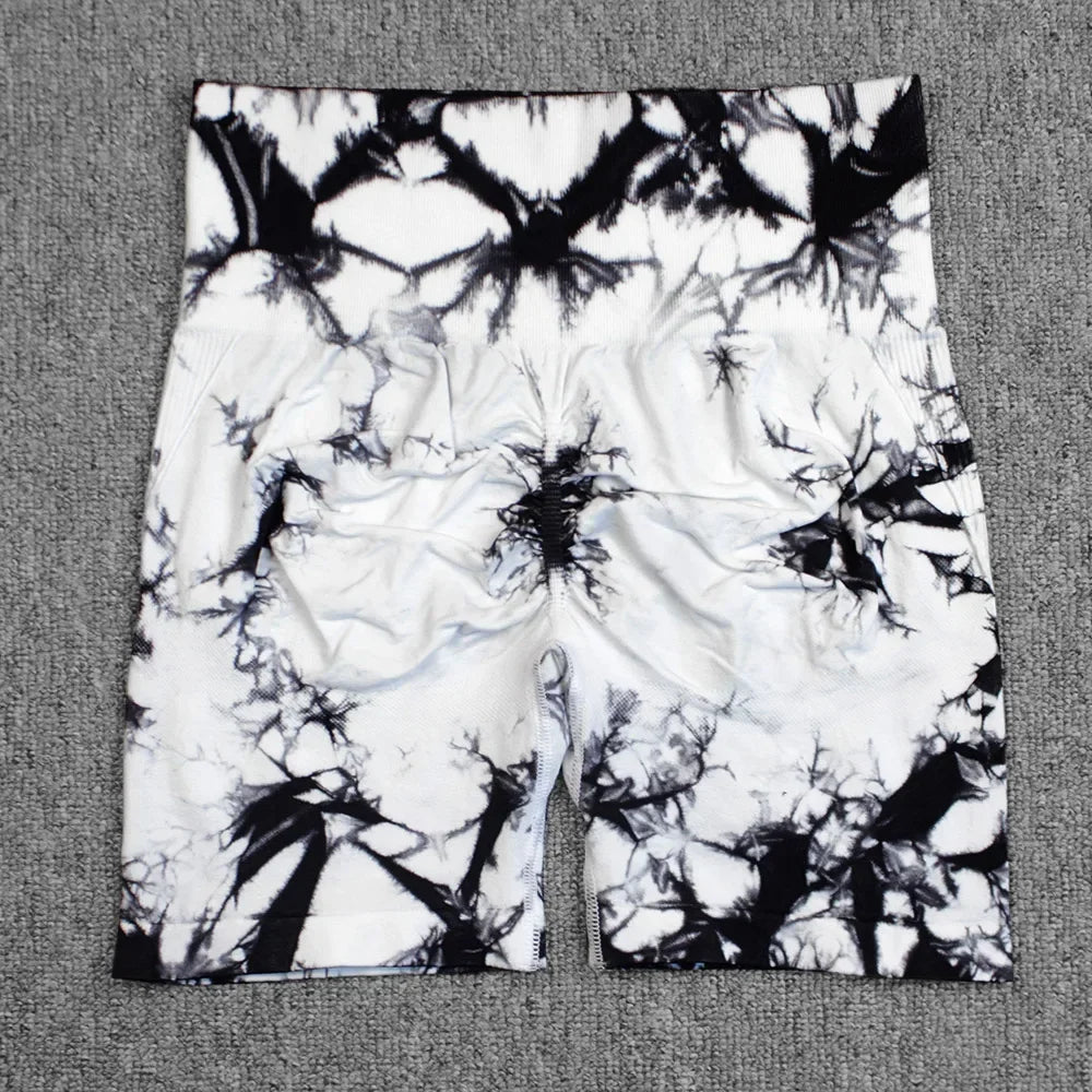 Tie-Dye High Waist Lifting Women's Yoga Shorts