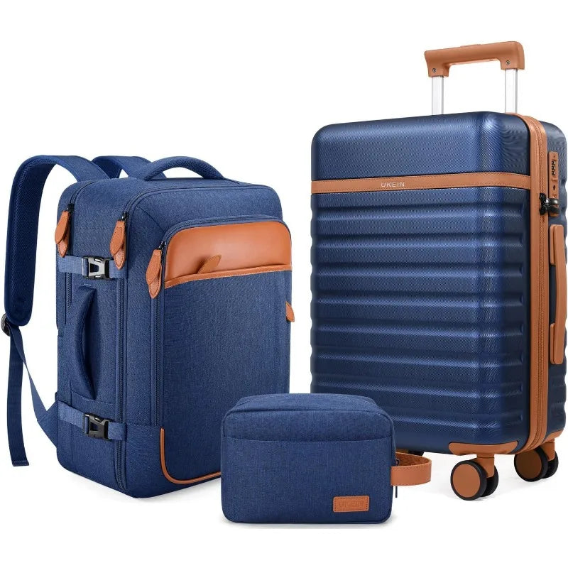 Sleek 3 Pcs Carry On Luggage Sets 3 with Spinner Wheels and TSA Lock