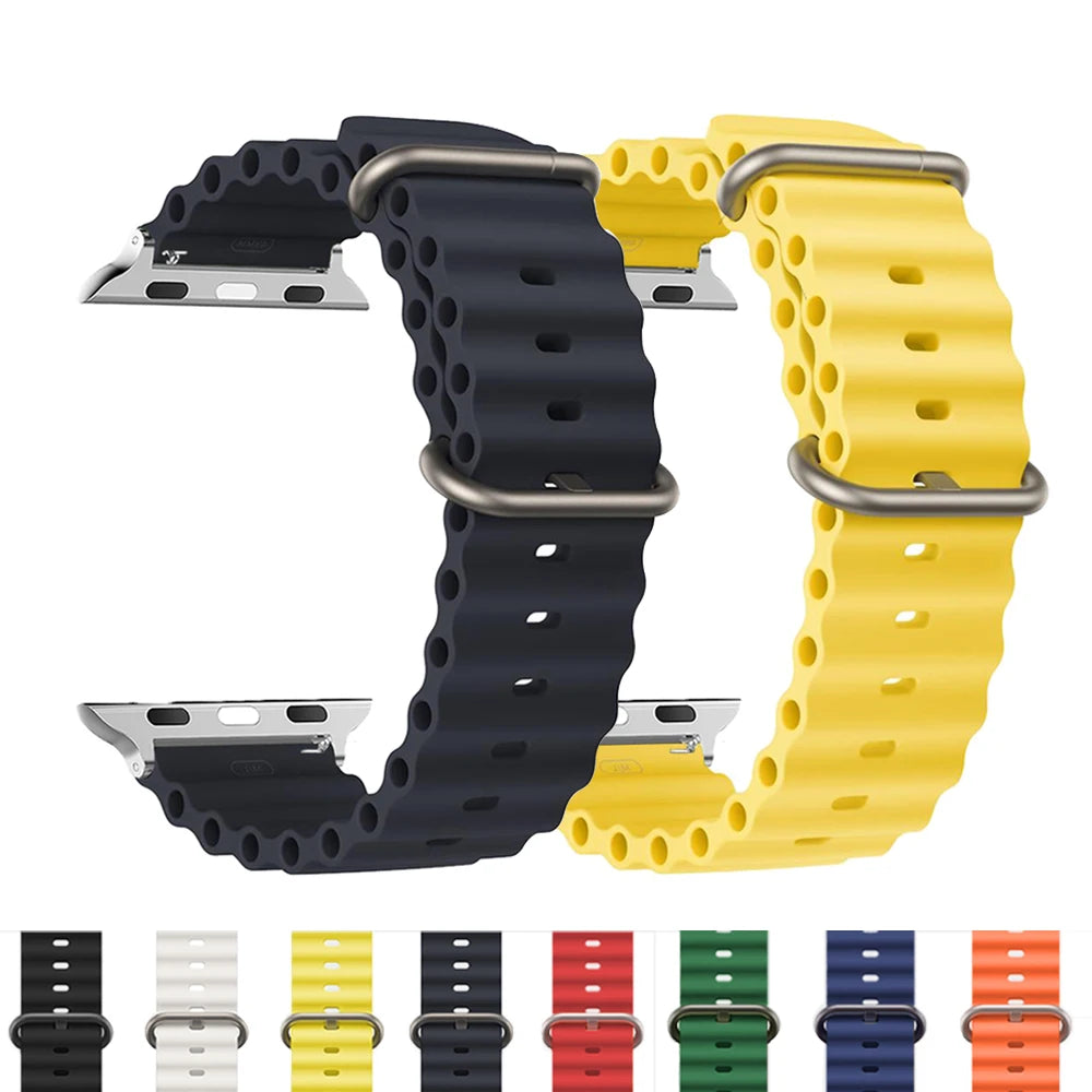 Apple Watch Band 44mm 49mm 40mm 45mm 41 38 Silicone iWatch Ultra 2 series 7 6 se 8 9