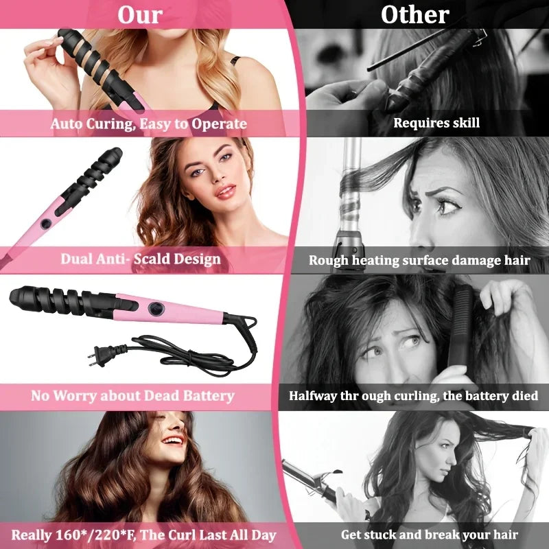 New Automatic 2 in 1 Self-Curling Iron and Hair Straightener