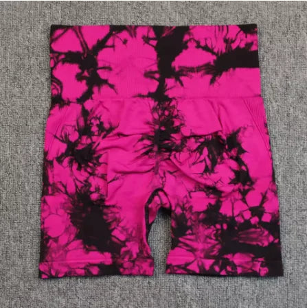 Tie-Dye High Waist Lifting Women's Yoga Shorts