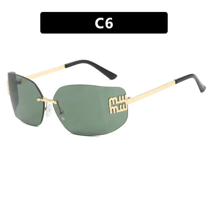 Luxury Retro Frameless Design UV400 Protection Women's Fashion Sunglasses