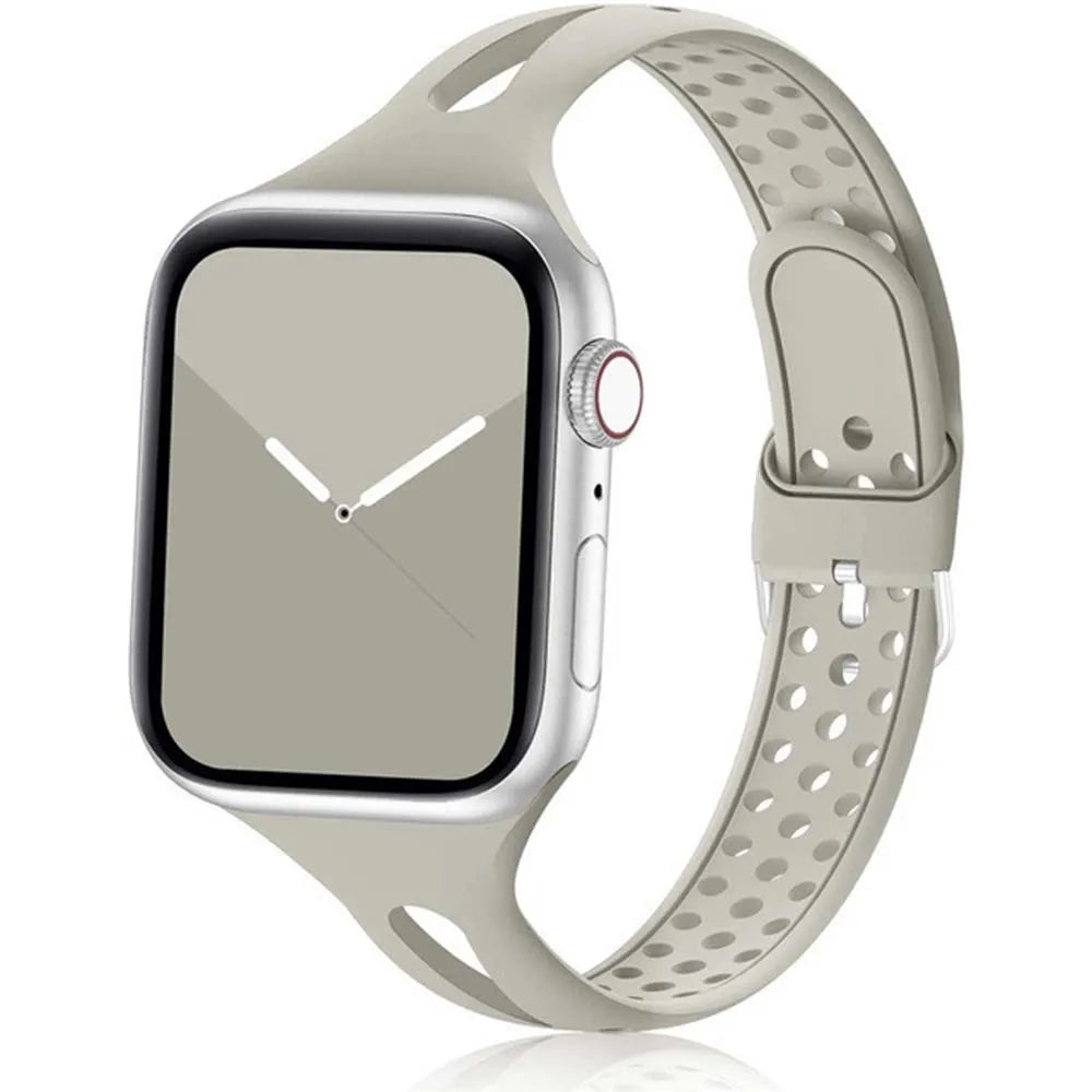 Slim Sports Band for Apple Watch 40mm 44mm 41mm 45mm 49mm 38mm 45 Silicone Watch series 8 5 se 6 7 3 Ultra