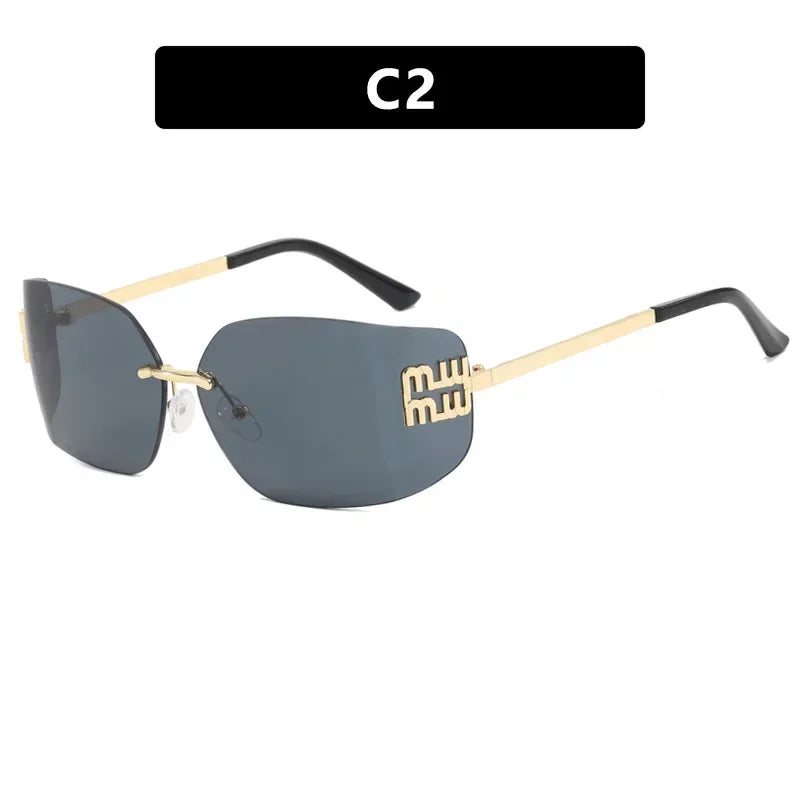 Luxury Retro Frameless Design UV400 Protection Women's Fashion Sunglasses