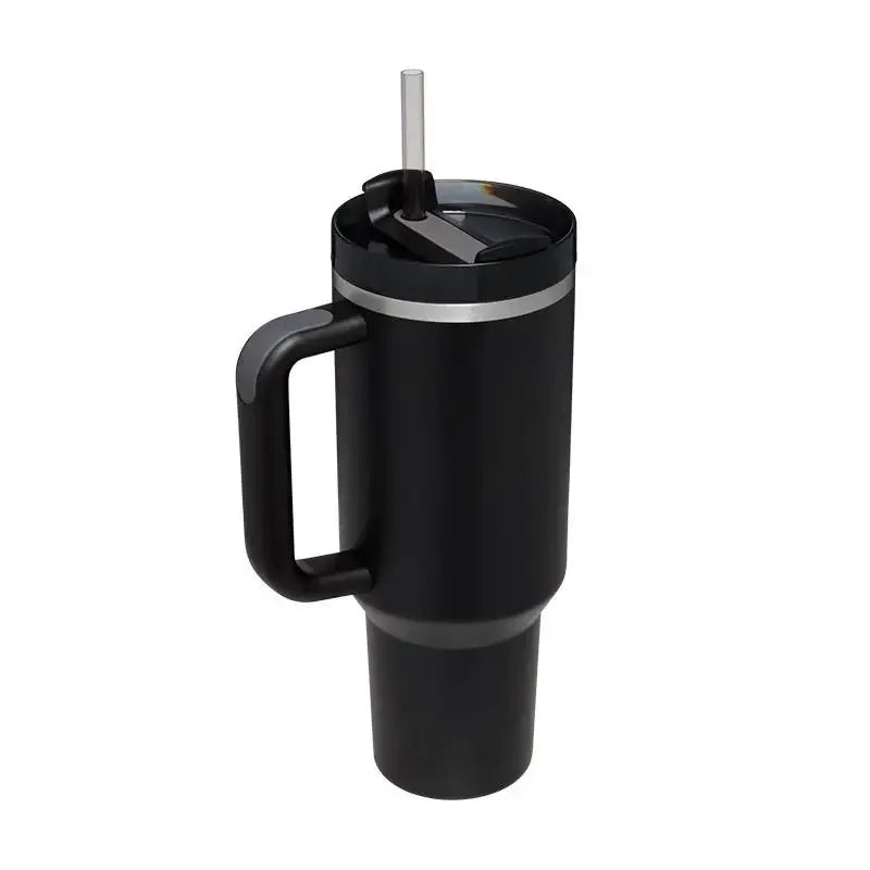 Cute Metallic Animal Print 40oz Insulated Thermal Travel Tumbler with Straw and Handle