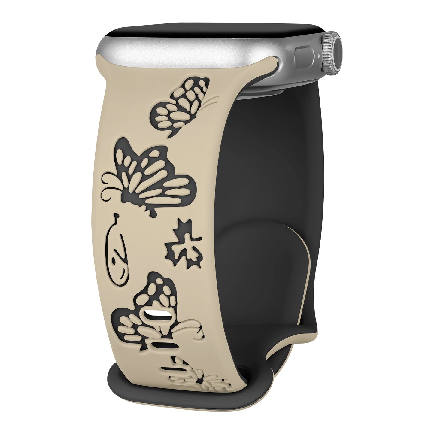 Engraved Silicone Strap For Apple Watch Band 41mm 45mm 40mm 44mm 49mm 38mm Series 9 8 7 6 5 4 3 SE Ultra 2
