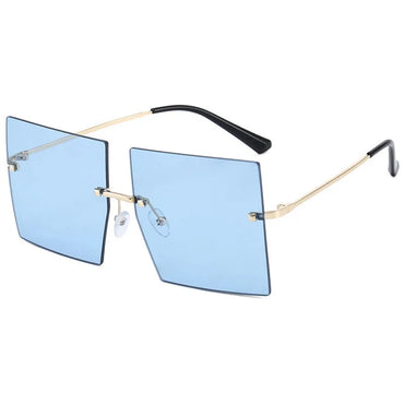 Luxury Oversized Rimless Women's Designer Square Sunglasses