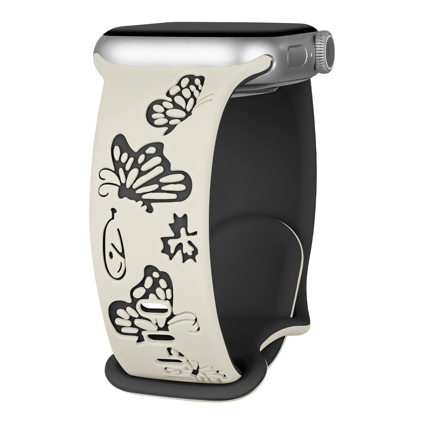 Engraved Silicone Strap For Apple Watch Band 41mm 45mm 40mm 44mm 49mm 38mm Series 9 8 7 6 5 4 3 SE Ultra 2