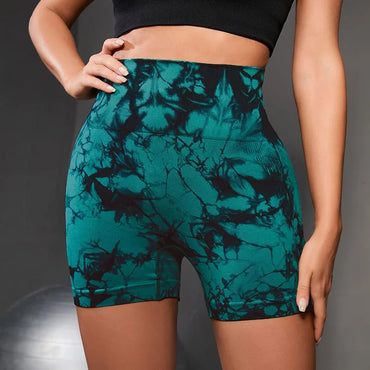 Tie-Dye High Waist Lifting Women's Yoga Shorts