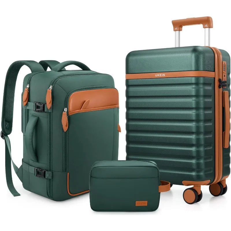 Sleek 3 Pcs Carry On Luggage Sets 3 with Spinner Wheels and TSA Lock