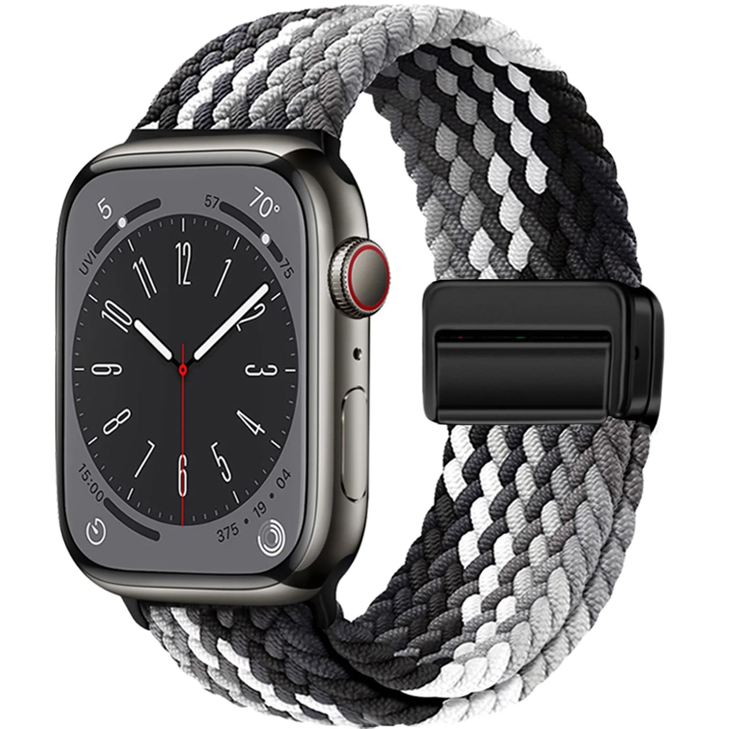 Nylon Braided Apple Watch Band 44mm 40mm 45mm 49mm 41mm 38mm Magnetic Buckle iWatch series se 7 3 5 6 8 Ultra