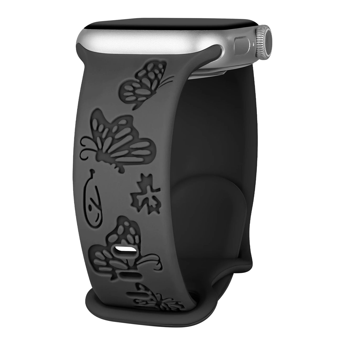 Engraved Silicone Strap For Apple Watch Band 41mm 45mm 40mm 44mm 49mm 38mm Series 9 8 7 6 5 4 3 SE Ultra 2