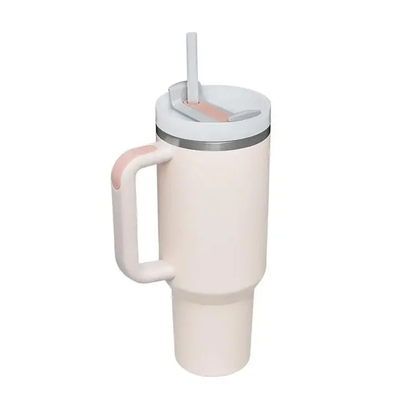 Cute Metallic Animal Print 40oz Insulated Thermal Travel Tumbler with Straw and Handle
