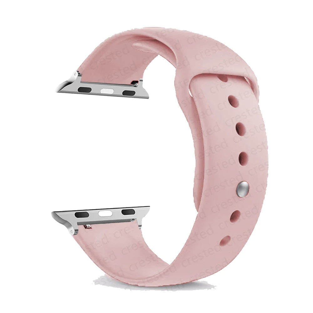 Silicone Apple Watch Bands 44mm 40mm 45mm 41mm 38mm 42mm iWatch series se 9 8 7 6 5 3 ultra 2 band 49mm