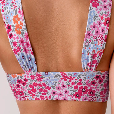 Sexy Vintage Floral Print High Waisted Women's Bikini Swimsuit