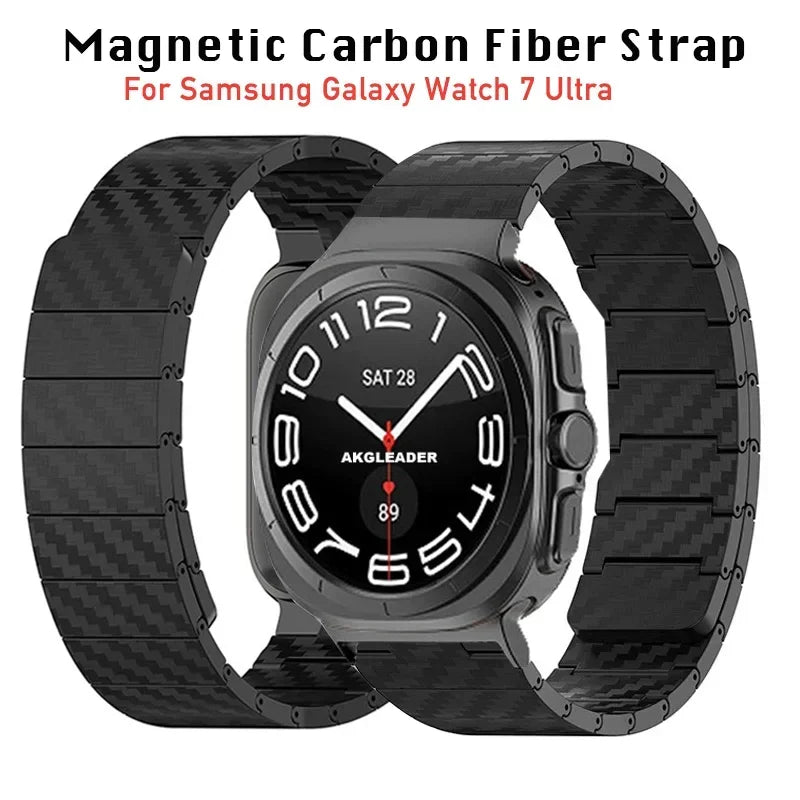 Sleek Magnetic Carbon Fiber Strap For Samsung Galaxy Watch 7 Ultra 47mm LTE Lightweight Bracelet Watchband For Galaxy Watch Ultra 47mm