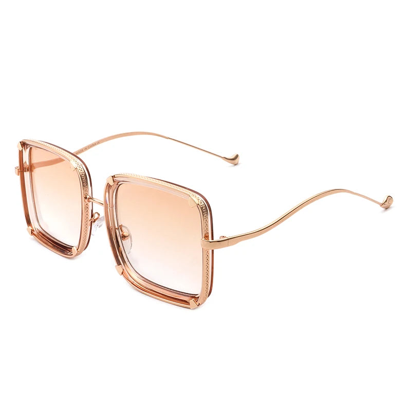 Luxury Punk Classic UV400 Protection Retro Square Sunglasses